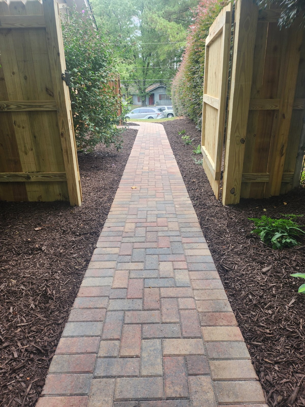 Holland herringbone paver walkway